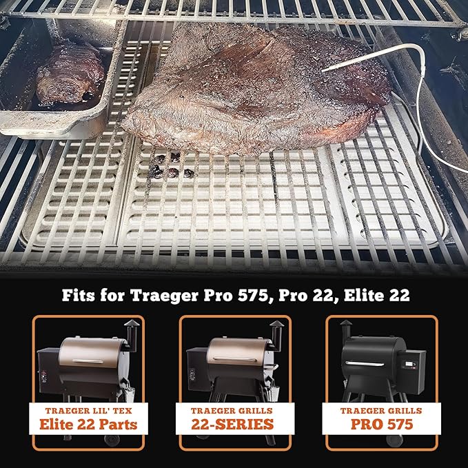 NUPICK 10-Pack BAC507 Grill Drip Tray Liners for Traeger Pro 575, Pro 22 and Elite 22, Grill Accessories for Traeger, Aluminum Disposable Drip Trays,Heat-Resistant Grill Accessory, 22in X 15.5in