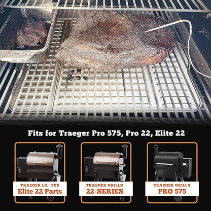 NUPICK 10-Pack BAC507 Grill Drip Tray Liners for Traeger Pro 575, Pro 22 and Elite 22, Grill Accessories for Traeger, Aluminum Disposable Drip Trays,Heat-Resistant Grill Accessory, 22in X 15.5in
