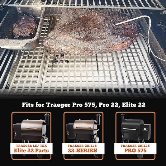NUPICK 10-Pack BAC507 Grill Drip Tray Liners for Traeger Pro 575, Pro 22 and Elite 22, Grill Accessories for Traeger, Aluminum Disposable Drip Trays,Heat-Resistant Grill Accessory, 22in X 15.5in
