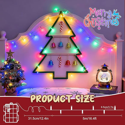cshare Christmas String Lights Outdoor Waterproof 9.8ft 30 LED, Muliticolor Fairy Lights Battery Operated with Timer Clear Wire for Indoor & Outdoor Christmas Decorations Garland Party Garden
