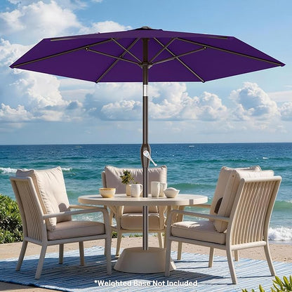 AreShark 7.5FT Patio Umbrella Table Market Umbrella w/Tilt and Crank, Heavy-Duty Outdoor Umbrellas for Pool, Deck, Garden and Backyard, Purple