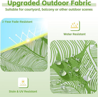 COZYVIDA Outdoor Dining Chair Cushion Set of 4, 20"x20" Square Seat Pads with Tie Straps and YKK Zippers, 30D High-Density Foam, Water-Resistant Fabric,UV-Resistant 1000+ Hrs