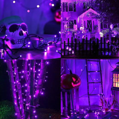 weillsnow 500 LED Halloween String Lights,164 FT Twinkle Lights Waterproof | Purple, 8 Modes, Plug in, Timer & Memory Function, for Halloween Party Garden and Home Decor, Indoor&Outdoor Use