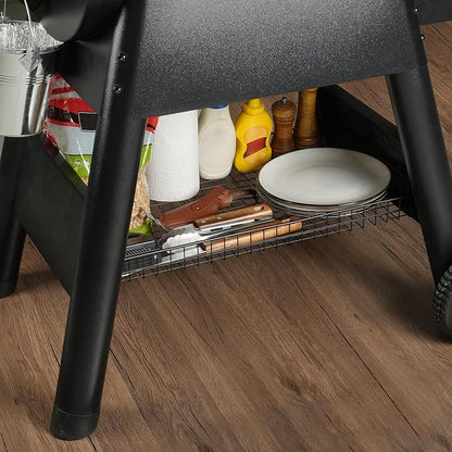 Stanbroil Pellet Grill Storage Shelf, Pellet Grill Storage Basket Fits Traeger Ironwood 650 and Pro 575 Grill, Grill Accessories to Add Storage Space