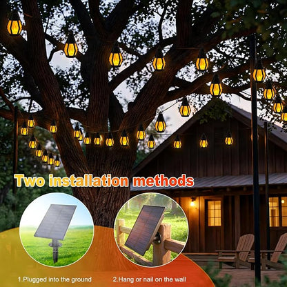 Vivideal Solar String Lights Outdoor 31FT 10 LED Solar Halloween Lights | Orange Halloween Lights Outdoor Waterproof for Gazebo Patio Garden Porch Party Christmas Tree Halloween Decorations