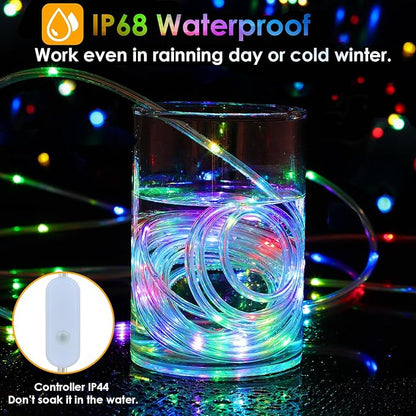 Nazuwke 66Ft LED Rope Lights Outdoor, 18 Colors Changing String Lights Plug in with Remotes, Waterproof 200 LEDs Multicolor Fairy Light, RGB Christmas Rope Lighting for Bedroom Garden Halloween Decor