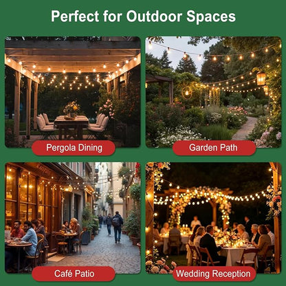 Outdoor String Lights with Remote 75FT Waterproof Outside Lighting for Yard | 1FT Bulbs Apart,75 Feet Dimmable Connectable Patio Lights with Remote,Timer, 3 Modes for Backyard, Bistro,Garden,Balcony,Deck