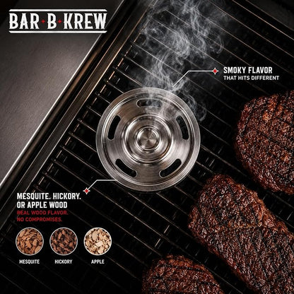 Bar B Krew Hubcap Smoker Box For Gas Grills, 5" x 2" Stainless Steel Wood Chip Smoker