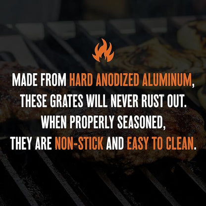GrillGrate Flavor Zone | Universal Grill Accessory for Gas Grills, Pellet Grills, or Charcoal Grills | Hard Anodized Aluminum | 15 for Any Grill