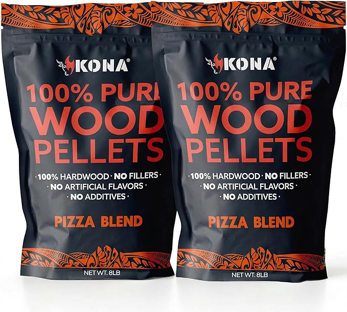 Kona Pizza Blend Smoker Pellets, Intended for Ninja Woodfire Outdoor Grill, 16 lb Resealable Bag