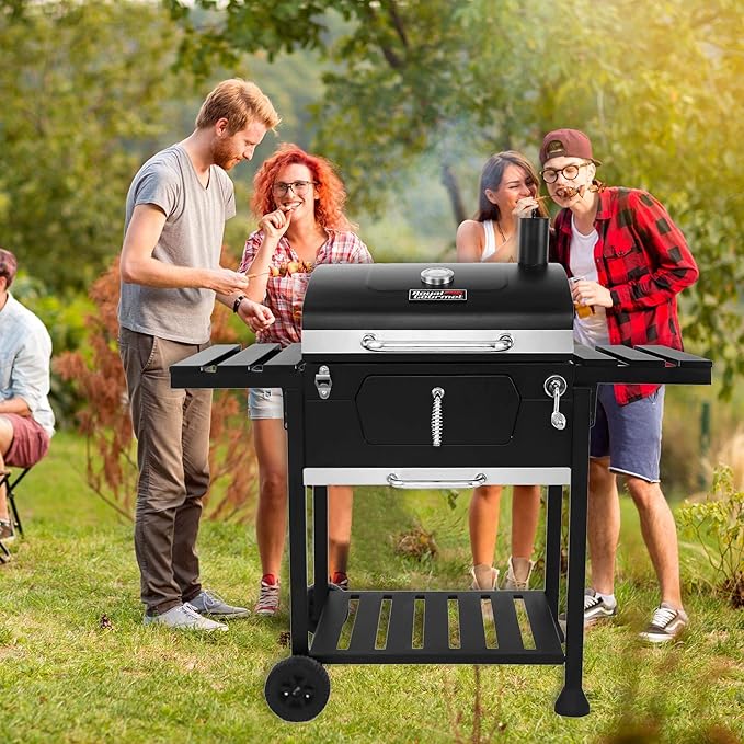 Royal Gourmet 24" Charcoal Grill Bundle with Chimney Starter and Accessories