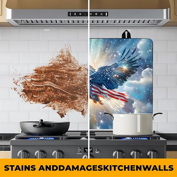 Patriotic Stove Top Cover, Heat Resistant Electric Stove Protector Mat, Large Diatomite Kitchen Counter Mat (eagle-2, 28x20 Inch)