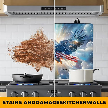 Patriotic Stove Top Cover, Heat Resistant Electric Stove Protector Mat, Large Diatomite Kitchen Counter Mat (eagle-2, 28x20 Inch)