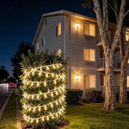 LUCKY SHINE 200 Clear Warm Christmas Lights, UL Certified and Commercial Grade 2 Sets100 Light with White Wire 66 Ft, for Indoor and Outdoor Party, Patio, Trees, Garden.