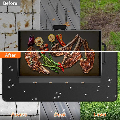 75x40 inches Large Under Grill Mats for Blackstone, Double-Sided Fireproof Outdoor Grill Protective Mat, Oilproof Waterproof BBQ Fire Pit Fireplace Mat