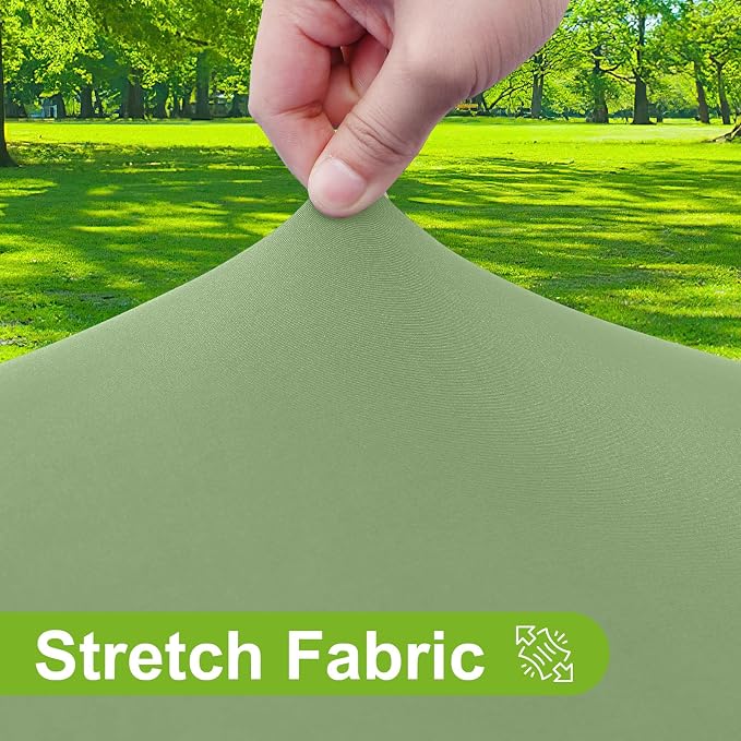 Smiry Round Spandex Tablecloth, Elastic Fitted Washable Tablecloths for 18"-24" Tables, Waterpoof Stretch Picnic Table Cover for Dining, Indoor and Outdoor, Sage Green