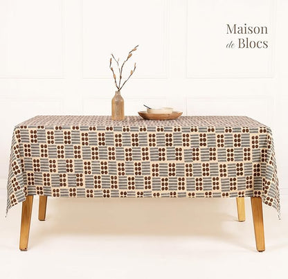 100% Cotton Hand Block Printed, Tablecloth for Kitchen, Dining, Table Cover for Parties, Chritmas, Weddings, Barbecues and Summer picnics Table Cloth