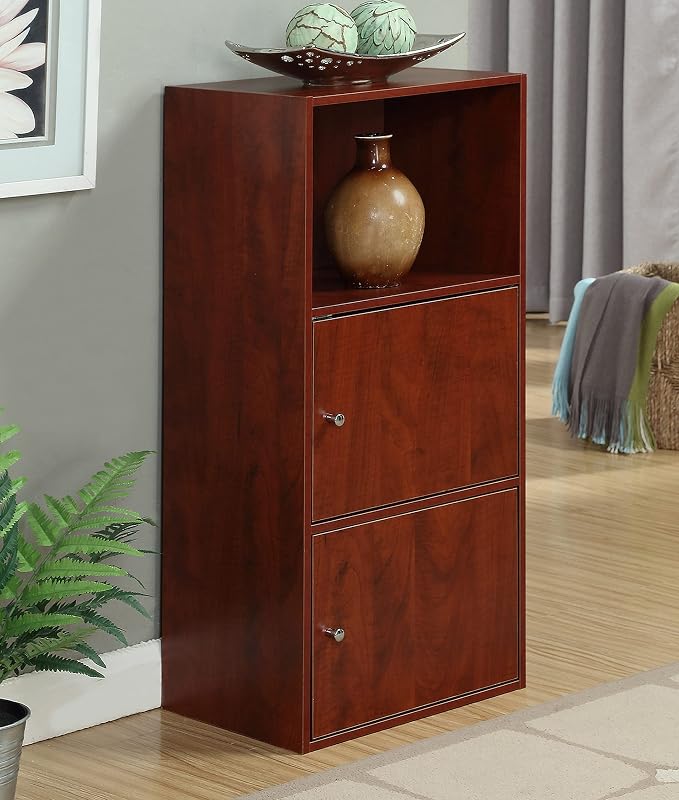 Convenience Concepts Xtra Storage 2 Door Cabinet with Shelf, Cherry