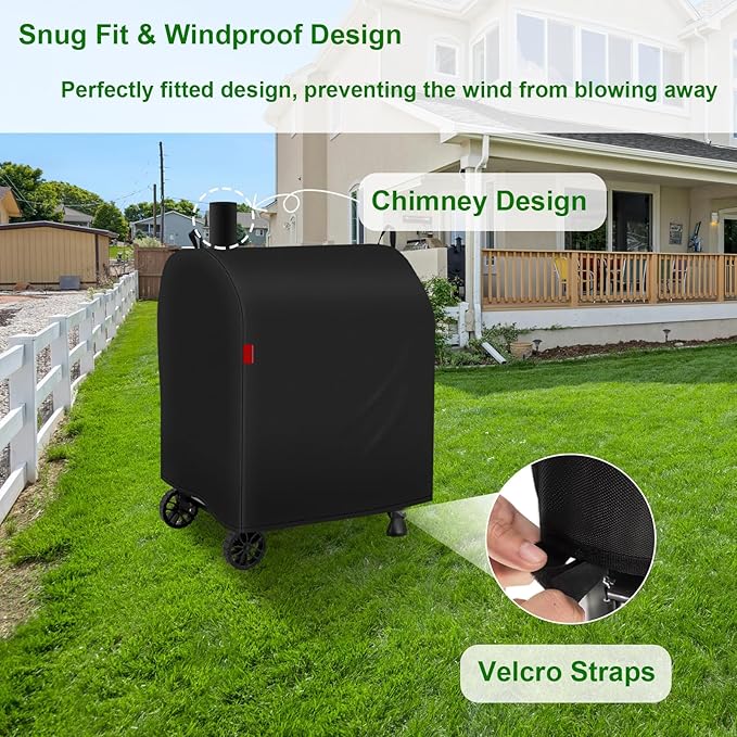 Outdoor Grill Cover Fits Royal Gourmet CD1824ET Charcoal Grill, Waterproof 600D Heavy Duty Barrel Grill Cover, Fade Resistant & Rip-Proof BBQ Grill Covers for CD Series.