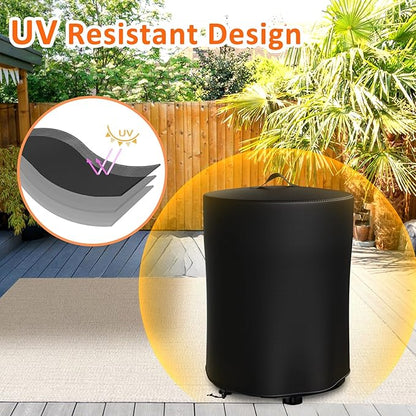 Fire Pit Cover for Ninja Fireside360 Outdoor Heater & Fire Pit, 23"Dia x 27"H 600D Waterproof Cover with Handle & Drawstring, Elevation Shelter for Ninja Firepit, Weather-Resistant Protector