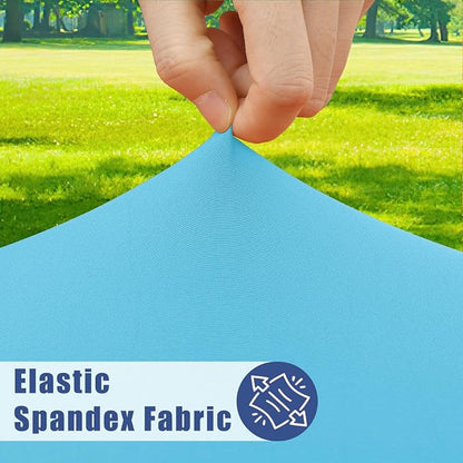 Moosfor 2 Pack Rectangle Spandex Fitted Table Cloth, 4FT Elastic Tablecloth | Washable Picnic Table Cover, Stretch Waterproof Table cloths for Party, Patio, Dining, Kitchen, 30" x 48", Blue Mist