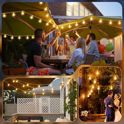 Mlambert 25FT G40 LED Outdoor String Lights, Plug-in Waterproof Patio Lights with 10 LED Bulbs (1 Spare), Porch Lights for Backyard Party Decor, White