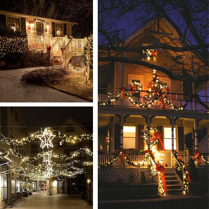 66FT 200 LED Fairy Lights with Remote, Plug in Twinkle Light Outdoor Indoor | Warm White to Cool White, 10 Modes, Timer, Dimmable, Memory, Waterproof Color Changing String Lights for Christmas Decoration