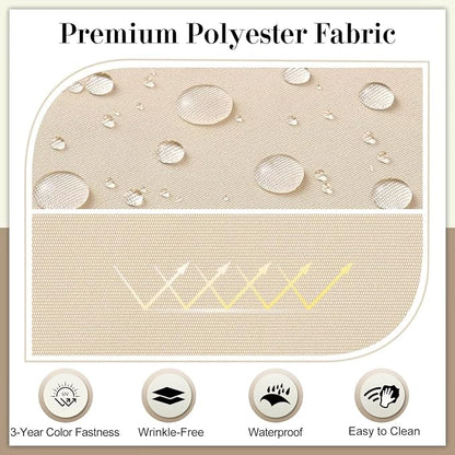 Cozyide Outdoor Chair Cushions, Waterproof Patio Seat Cushions with Adjustable Straps, Square Corner Patio Chair Cushions for Garden, Beige, 18.5x16x3 Inch (Pack of 4)