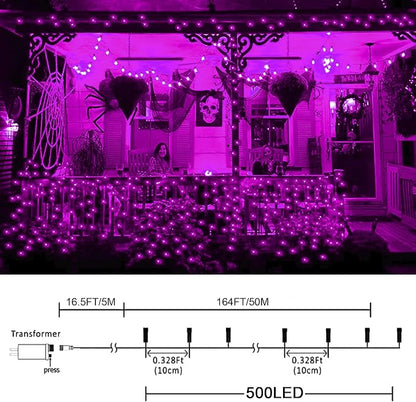 kemooie 500 LED Pink Valentines Day Lights,164 FT String Lights Outdoor Plug in Waterproof with 8 Twinkle Modes for Indoor Outdoor Bedroom, Yard, Wedding, Valentines Day Decoration