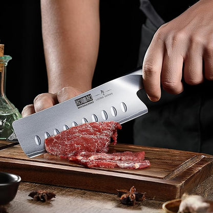 HOSHANHO 5.5 Inch Nakiri Knife, Japanese High Carbon Stainless Steel Chef Knife, Multipurpose Meat Vegetable Sharp Kitchen Knife with Ergonomic Pakkawood Handle
