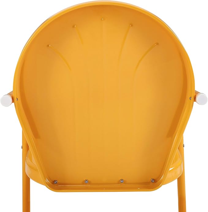 Crosley Furniture Griffith Outdoor Chair, Retro Metal Patio Chairs for Dining, Porch, Deck, Balcony, Tangerine