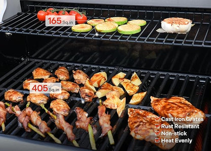 Monument Grills 4 Burner Propane Gas Grill, Stainless Steel Outdoor Patio Barbecue Grill with Cover, with Broil Zone Fast Heating, Knob Control, and Easy Cleanup, M410MBZ