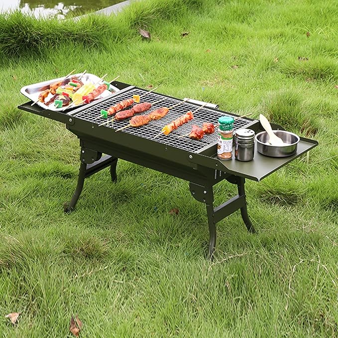 Mumisuto Portable Charcoal Grill, Foldable BBQ Griddle, Compact Outdoor Cooking for Travel, Camping, Picnic, Patio, Hiking