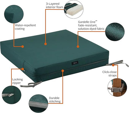 Classic Accessories Ravenna Water-Resistant Patio Lounge Chair/Loveseat Cushion, 25 x 27 x 5 Inch, Mallard Green