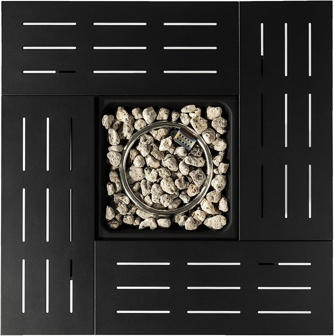 KEIKI 34 Inch Propane Fire Pit Table, 50,000 BTU Rectangular Steel Gas Fireplace, Outdoor Patio Heater for Garden Deck Courtyard