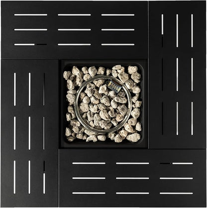 KEIKI 34 Inch Propane Fire Pit Table, 50,000 BTU Rectangular Steel Gas Fireplace, Outdoor Patio Heater for Garden Deck Courtyard