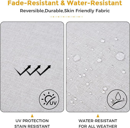 FUNHOME Outdoor Chair Cushions Set of 2,Patio Seat Cushion 17"x16"x2",U-Shaped Dining Chair Cushion 17 by 16 Inch,Water Resistant,Fade-Resistant Chair Pads for Kitchen Garden Furniture(Cloud Gray)