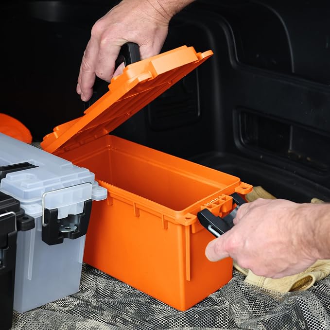 Sheffield Ammo Box Made in USA, Stackable Lockable Ammo Storage Box | Lockable Storage Box, Water and Dust Resistant Dry Box, Secures Hunting Gear, Gun Accessories, Supplies, and Bullets