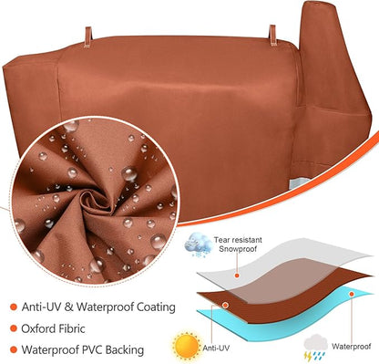 QuliMetal Grill Cover for Pit Boss Austin XL/Rancher XL 1000S, 1000SC, 1000SQ, 1000SC2, 1100 Pro, 1000/1100/1150 Series, Z Grill 1000 Series Wood Pellet Grills, Heavy Duty, 600D, Brown
