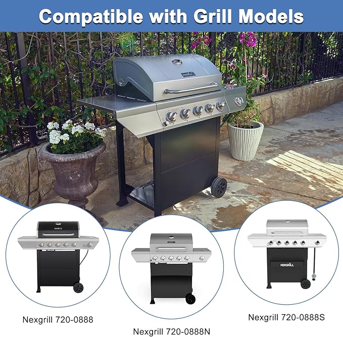 Replacement Parts for Nexgrill 720-0888S 720-0888N 720-0888, 5 Flame Tamers and Grill Grates for Nexgrill 720-0888N 720-0888 720-0888S 5 Burner Gas Grill Models