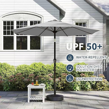 PatioKingdom 11FT Patio Umbrella,Outdoor Umbrella with Push Button Tilt and Crank,Market Table Umbrella with 8 Sturdy Fiberglass Ribs UV Protection