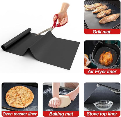 UBeesize 2 Pack Nonstick Grilling Mats for 22 Inch Blackstone Griddle, Resuable Cooking Mats for Grilling, BPA and PFOA Free Heavy Duty BBQ Grill Mats, Griddle Accessories Kit -22 x 16 Inch