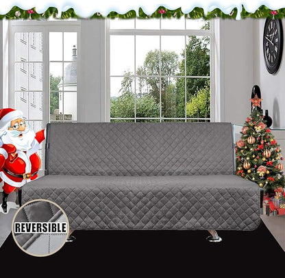 Easy-Going Reversible Couch Cover, Large Futon Sofa, Gray/Light Gray | Machine Washable Slipcover For Dogs, Water Resistant Furniture Mat For Living Room, Non-Slip Sofa Cover, Pet Friendly