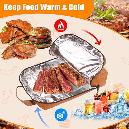 BBQ Blanket for Resting Meat – Reusable 4-Layer Insulated Meat Resting Bag with Wide Mouth & Reinforced Handle, Designed for Large Brisket, Pork Shoulder, Turkey – Ideal Gift for BBQ Lovers