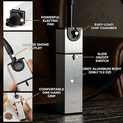 Cocktail Smoker Kit Holiday gift set - Indoor Drink & Food Infuser with Wood Chips | Old Fashioned Whiskey Bourbon Smoker Gift