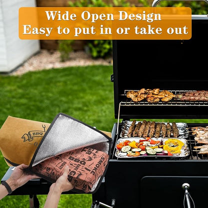 BBQ Blanket for Resting Meat, Reusable Reat Insulated Resting Bag, Smoker Meat Resting Blanket, Insulated Brisket Resting Blanket with Wide Mouth Perfect for Gifting, (BBQ Blanket 18in)