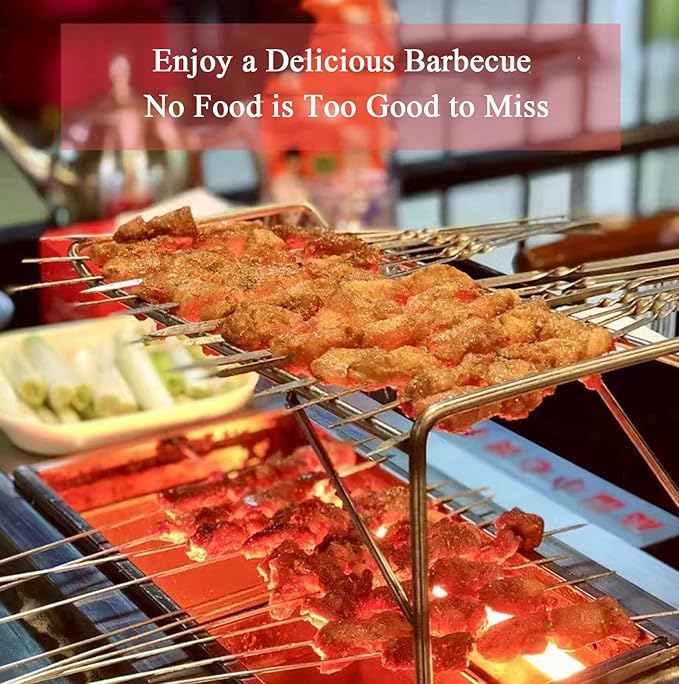 Smokeless Charcoal Grill, Picnic Grill, Thickened Stainless Steel Portable Grill, Removable, Desktop, Home, Outdoor Grill, Rv, Garden Party, Compact