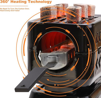Multipurpose Charcoal Burner 1200W Electric Burners Starters | 1 Heating Zones with Stainless Detachable Tongs, 1200W High Power Cube Coil Multipurpose Burners Fire Starters