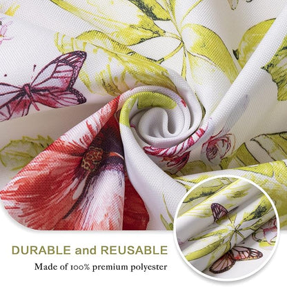 UMINEUX 60" Outdoor Round Tablecloth with Umbrella Hole and Zipper | Spring/Summer Waterproof Round Patio Table Cover for Picnic/BBQ/Garden, Butterfly