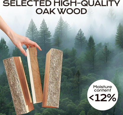 Kiln Dried Oak Firewood Bark Free Hardwood Logs for Pizza Ovens Fire Pits Fireplaces Clean Hot Burning Lights Quickly 10in 18lbs